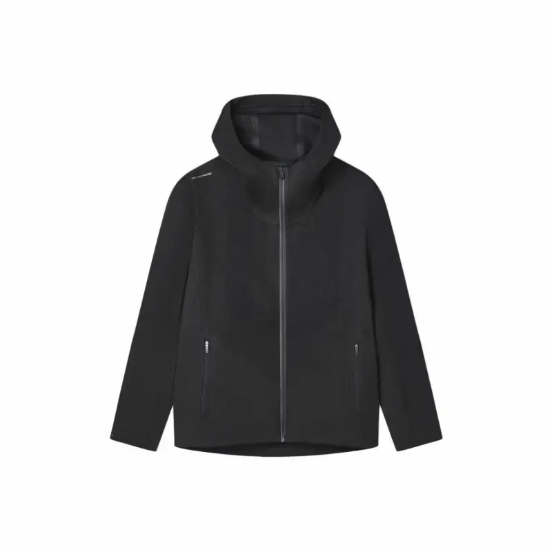 Black hooded waterproof and windproof outdoor climbing jacket for mountain climbing, men's and women's same style