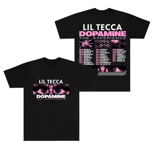 Lil Teccaa The Dopamine Experience Tour 2025 T-Shirts, Lil Teccaa Tour Merch, Women Men HipHop Short Sleeve Tee, Hip Hop Music Style Unisex Cotton, Gift For Fan