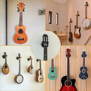Wall Mount Guitar Hanger Padded Steel Guitar Bracket Holder Hook Rack For Electric Acoustic Bass Guitars