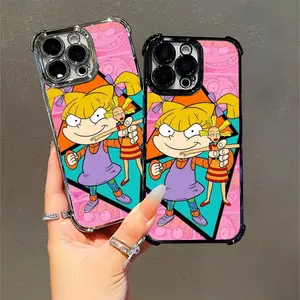 Rugrats Cartoon Case for iPhone 11 - 15/16 Pro Max Plus, Angelica Reptar Retro Anime Fan Protective Slim Case Compatible with iPhone 11/12/13/14/15/16 (Pro Max/Plus)