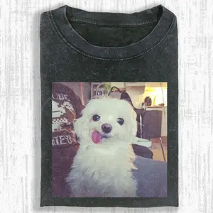 Funny Derpy Maltese Dog T-Shirt, Cute Tongue Out Puppy Meme Tee
