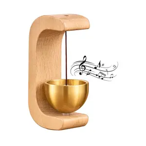 Dopamine Doorbell Wooden Wind Chime Suction Door Entry Reminder Hanging Decoration Bell Ring Pendant