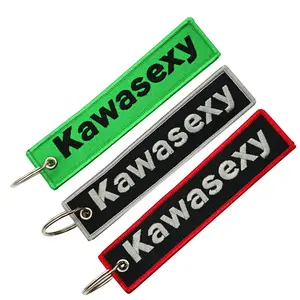 JDM Key Ring Kawasexy LOGO Keychain Double Embroidery Key Chain  Fashion Key Ring For KAWASAKI Motorcycles Car Keys Gifts