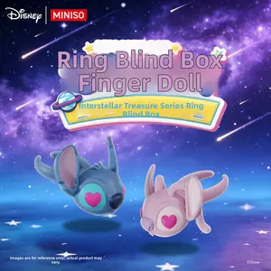 MINISO Disney Lilo & Stitch Mystery Ring Blind Box | Cute Stitch Angel PVC Mini Figure Ring Jewelry | Cartoon Collectible Toy Gift | 1pc Random Style