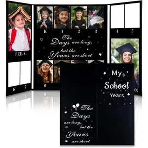 End of Year School Prek-12 Picture Frame Foldable Kindergarten Through 12th Picture Frame 25 x 13.8 Inch Graduation Photo Display for Memory Gift