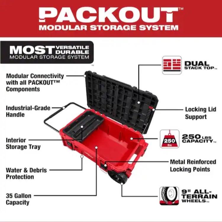 Milwaukee PACKOUT 38 in. Rolling Modular Tool Chest for Easy Storage and Transportation toolcart snap on toolbox