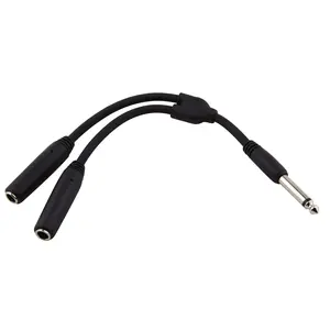 Pig Hog Solutions - 6" Y Cable, Mono 1/4"(M)-Dual Mono 1/4"(F)