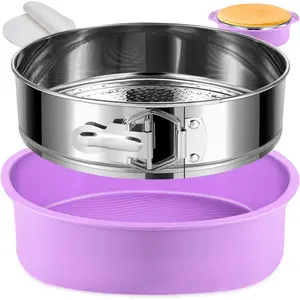304 Stainless Steel Springform Pan 9 Inch Nonstick, Leakproof Cheesecake Pan with Removable Bottom, Spring Form Pan for Cheesecake with Protector, 9 Inch Springform Pan for Cheesecake with 50Pcs Paper