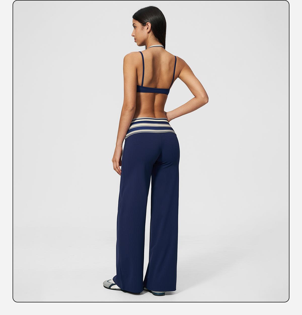 MFVIM women’s halter yoga set — breathable “naked feel” fitness bra and high-waisted wide-leg athletic pants, two-piece slim-fit training workout apparel