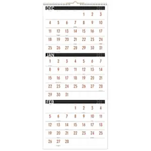 At-A-Glance  Contemporary Three-Monthly Reference Wall Calendar