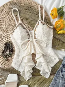 Meghana Women's Ocean Shell Sequin Strap Vacation Style Tank Top