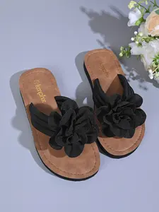 Summer New Floral Flip Flops, Women's Outdoor Flat Sandals, Comfortable Beach Shoes, Perfect for Home and Vacation
