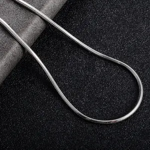 Unisex 2.0mm Square Chain Link Necklace - Titanium Alloy & Tarnish-Proof Rust-Resistant Silver Stainless Steel Men's Jewelry, Long Flexible with Interchangeable Initials, Ideal for Party Wear, Stainless Steel Necklaces