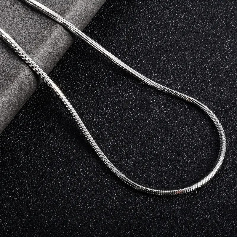 Fancy Link Chain Necklace for Men & Women, 2.0mm Square Box Design in Titanium Steel - Hypoallergenic, Non-Tarnish Jewelry