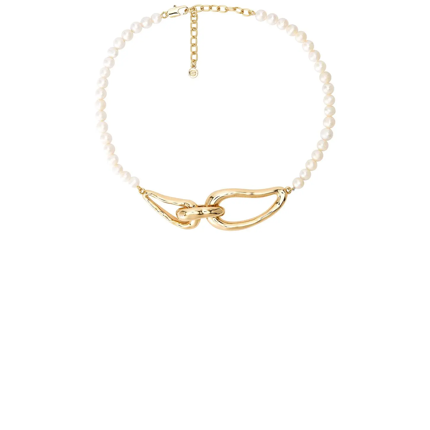 Ettika Molten Muse Pearl Necklace in Clear Crystal & Gold