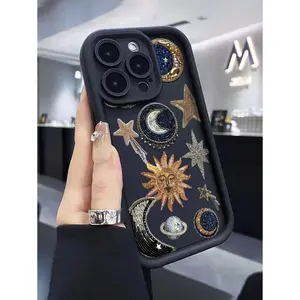 1pc Thick Anti-Drop Moon, Star, Sun Phone Protective Case, Compatible With IPhone11 12 13 14 11Promax 12Promax 13Promax 14Promax XR 15 15PRO 15PROMAX 16 16PRO 16PROMAX, GalaxyA05/A15/A25/A35/A53/A54/A55/S23/S24