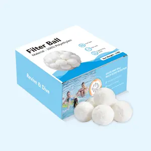 2.9lb Reusable Pool Filter Fiber Balls Replace Filter Sand for Sand Filter, for Swimming Pool, aquariums, filter pumps, hot spas, and washing machines, High dirt removal capacity, long service life, 2.9 lbs = 100 lbs Filter Sand