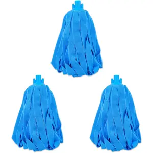 Microfiber Cloth String Mop  Refill, Loop End Screw On Mop  Compatible with All Standard  Threading Pole (Acme 3/4 inch Thread) - (3)