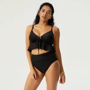 BodyTips Comfort Fit Seamless High Waist Tankini Second Skin Feel Breathable Desig Flexible Fit Swimwear Clean Look Popular Beach Outfit Versatile Two Piece Set For Pool Vacation Summer Activities Sunbathing Water Sports Casual Swim Style All Day Wear