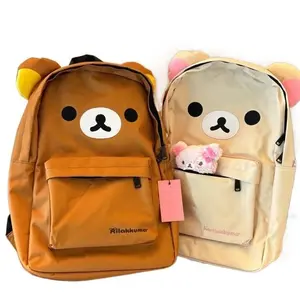 Rilakkuma Cute Bear Backpack – Large Capacity Anime/Cartoon Style, Stylish Student School Bag, Nylon Shoulder Bag