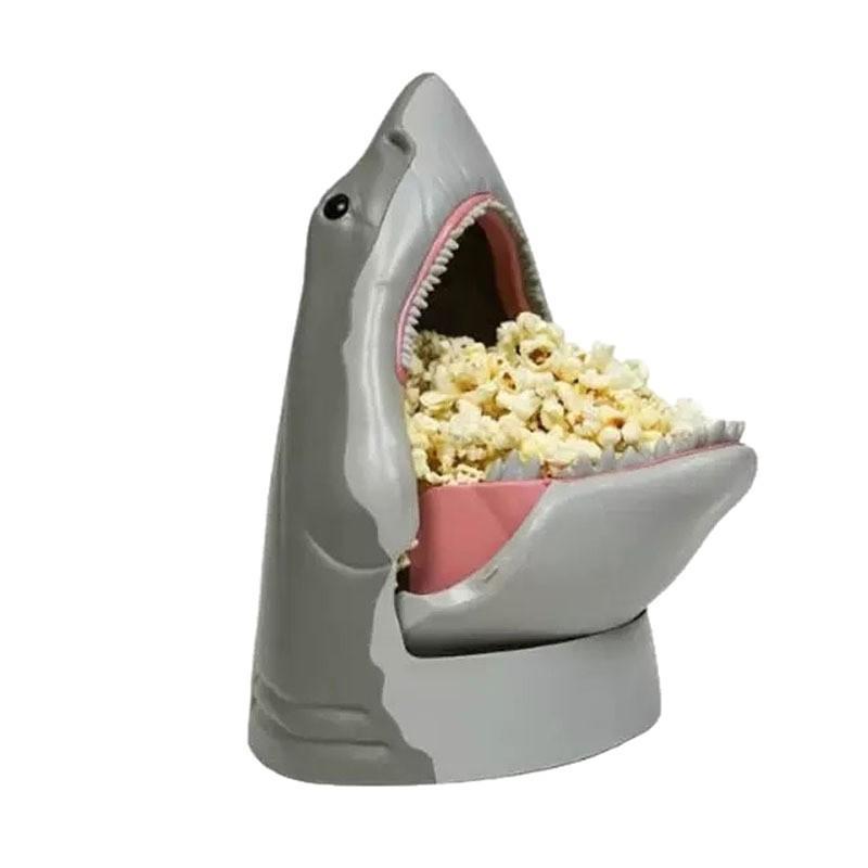 JAWS 50th Anniversary Limited Edition Shark-Shaped Popcorn Bucket, Reusable Creative Snack Bucket, Suitable as Storage Bucket