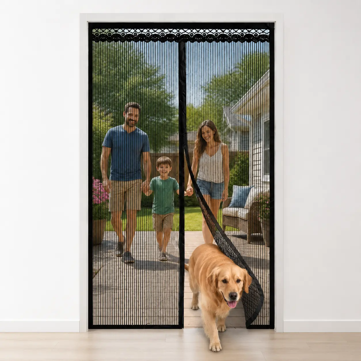 Anti-Mosquito Door Curtain Scratch Resistant Diamond Mesh 90/100x210cm Hands-Free Entry Drill-Free Installation For Balcony & Patio Keep Your Home Breezy and Bug-Free