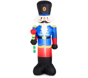 Glitzhome Lighted Inflatable Nutcracker Christm as Yard Decor