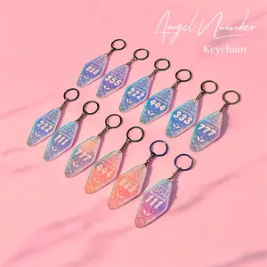 Angel Number Keychain•Holographic Keychain•111•222•444•555•777•888•Spiritual Keychain •Accessories•Spiritual Gifts