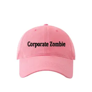 Daily Premium Dad Hat - Corporate Zombie Embroidered Pink Baseball Cap, Unisex, Adjustable, Lightweight, Polo Style, Curved Brim, hats men