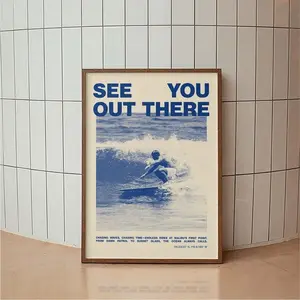 Vintage Malibu First Point Surfing Poster - Unframed Multi-Size California Wave Paper Art Print with Border, Artistic Vintage Room Decoration, Retro Coastal Wall Art for Beach House, Ships in Shipping Tube