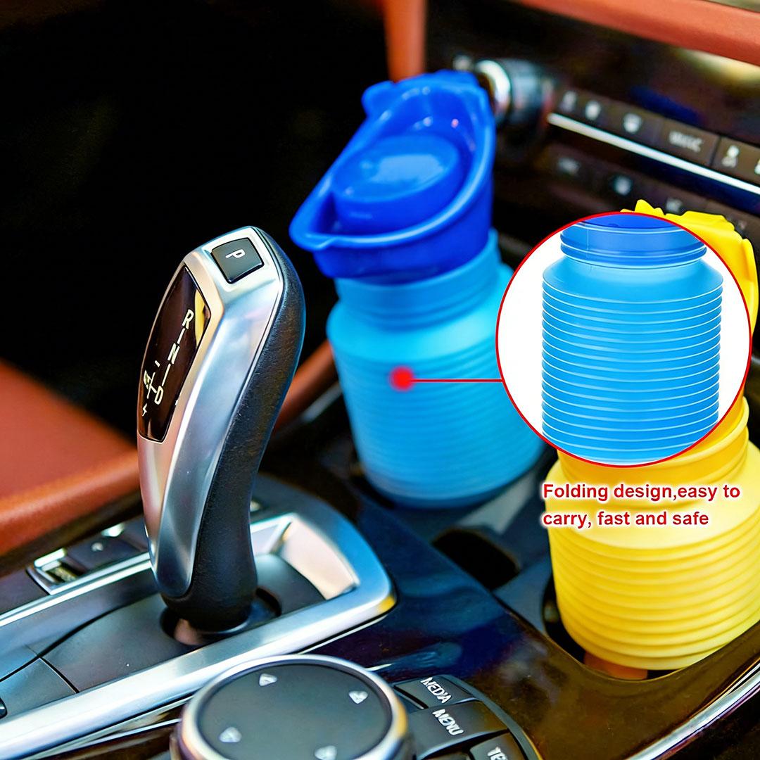 750ML Portable Urinal, Unisex Car Pee Bottle for Men and Women, Portable Toilet for Car, Car Urinal Bucket, Urine Bottle, Shrinkable Personal Mobile Toilet