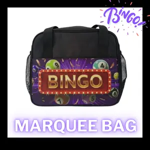 Bingo Print Marquee Bag With Zipper - Easily Stores 10 Ink Dabbers