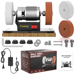 Bench grinder, bench sander, electric woodworking sander, mini belt sander, electric bench sander, variable speed bench sander. Suitable for grinding metal, wood, DIY crafts, tools and knives.