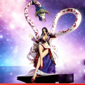 One Piece Boa Hancock Figure, Empress Form with Salome Snake Statue，Boa Hancock Collectible Statue, Kuja Empress Sitting Pose with Pet Snake，Pirate Empress with Snake Companion，Collectible for Fans & Display, Collectible Figurine