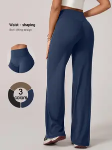 Women's High-Waist Sporty Flare Pants, Cloud Fabric, High Elasticity, Slim-Fitting, Quick-Dry, Ideal for Gym and Daily Wear