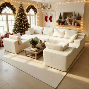 【Crazy Discounted Price】UTUHMWM 138'' Oversized U Shaped Sectional Couches, 4-in-1 Flexible Combination Deep Seat Corner Large Couch,8 Seater Modular Boneless Cloud Sofa with Chaise Lounges,No Assembly for Living Room