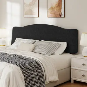 Soft Curved Upholstered Headboard - Height Adjustable, Ergonomic, Sturdy, Headboard Only - Compatible with Platform Bed Frames (Twin/Full/Queen/King), Soft Chenille Fabric,Easy Install,Modern Room Decor