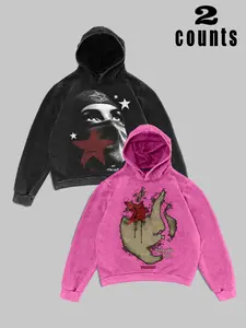 Men's Che Guevara Print Hoodie, Casual Regular Fit Long Sleeve Hooded Sweatshirt for Spring & Fall, Fashion Men's Top for Daily Wear, Pullover