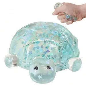 Sugar Turtle Sensory Stress Relief Squeeze Toy, Shiny Sticky Relaxing Toy, Cool Summer Fidget Toy, Fun Birthday and Party Gift