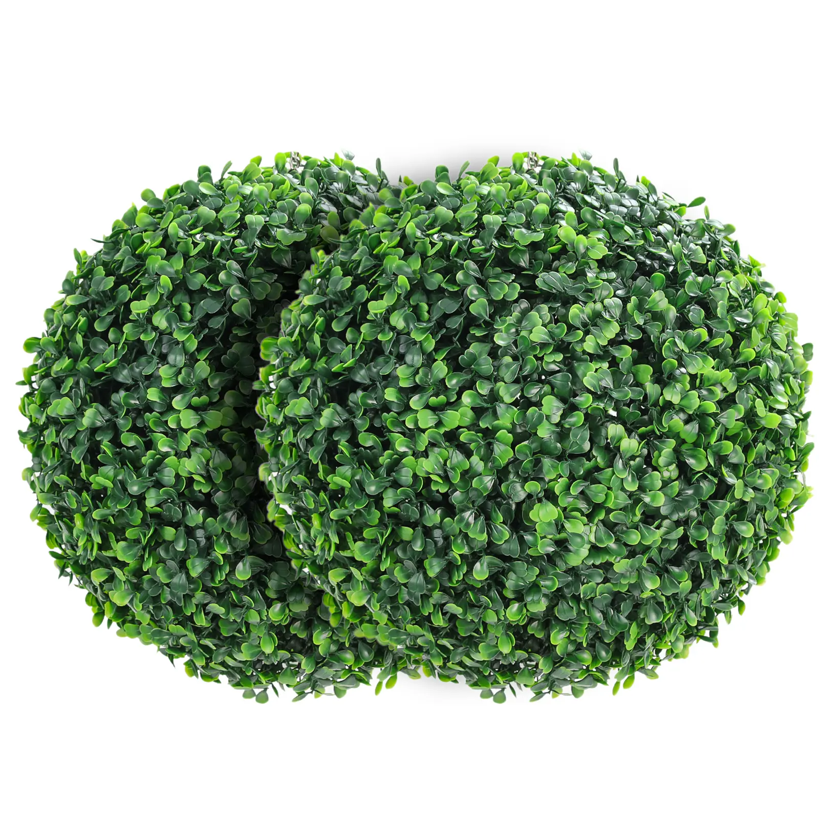 2pcs Topiary Ball, Outdoor Artificial Plant Boxwood, Sun Protection Faux Plant Decor Ball, All-Year Green Round Hanging Topiary Ball for Patio Garden Balcony Backyard
