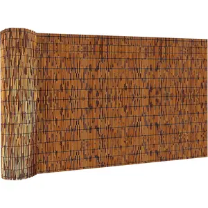 Reed fencing rolls decorative bamboo fencing 4ft high roll reed screen bamboo curtains for balcony patio garden backyard outdoor light russet