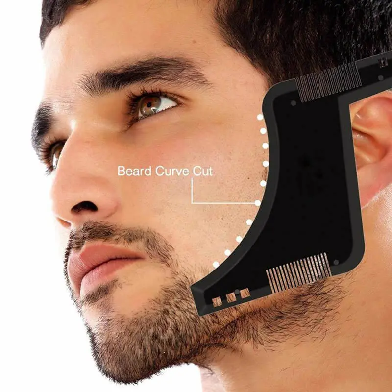 Double-Sided Beard Styling Comb Template, Trimming & Grooming Tool for Men, Premium Salon Quality, Perfect Mustache Shaping Brush, Styling Tools, Barber Equipment