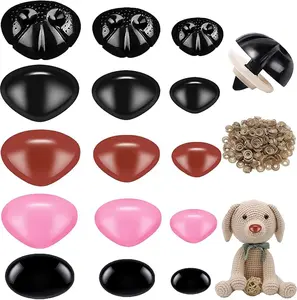 150 Pcs Safety Noses for Amigurumi Large Safety Noses for Stuffed Animals Pink Brown Doll Crochet Noses with Washers 11mm 15mm 20mm for Craft Doll Puppet Plush Toy Bear Accessories…