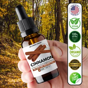 Organic Cinnamon Tincture Get Green Human Herbal Liquid Supplement 60000mg for Daily Wellness and Balance with Cinnamon Extract