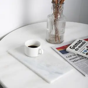 Koville 12"x6" Real Natural Marble Tray,Marble Storage Tray for Home Decor, Large Stone Tray for Bathroom/Kitchen/Vanity/Dresser, Non-Resin/Non-Ceramic, 12 x 6 inch(Namib Fantasy)