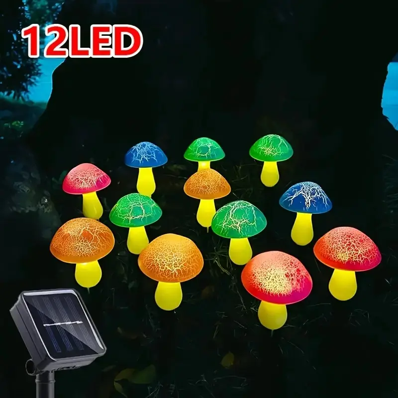 Solar cracked mushroom lawn light - Outdoor garden decorative light, Outdoor garden lantern, Solar Garden Lights, Pathway Lights, 8 lighting modes, automatic on/off, suitable for Christmas, Halloween, wedding, holiday party decoration