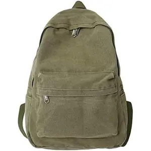 Canvas Backpack for Women Men  Aesthetic Bags Travel Daypack Boho Hippie Grunge Backpack (Sage Green)