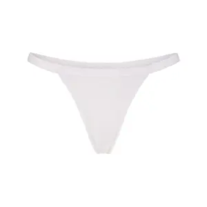 LIGHTWEIGHT COTTON LOGO PICOT THONG | SNOW