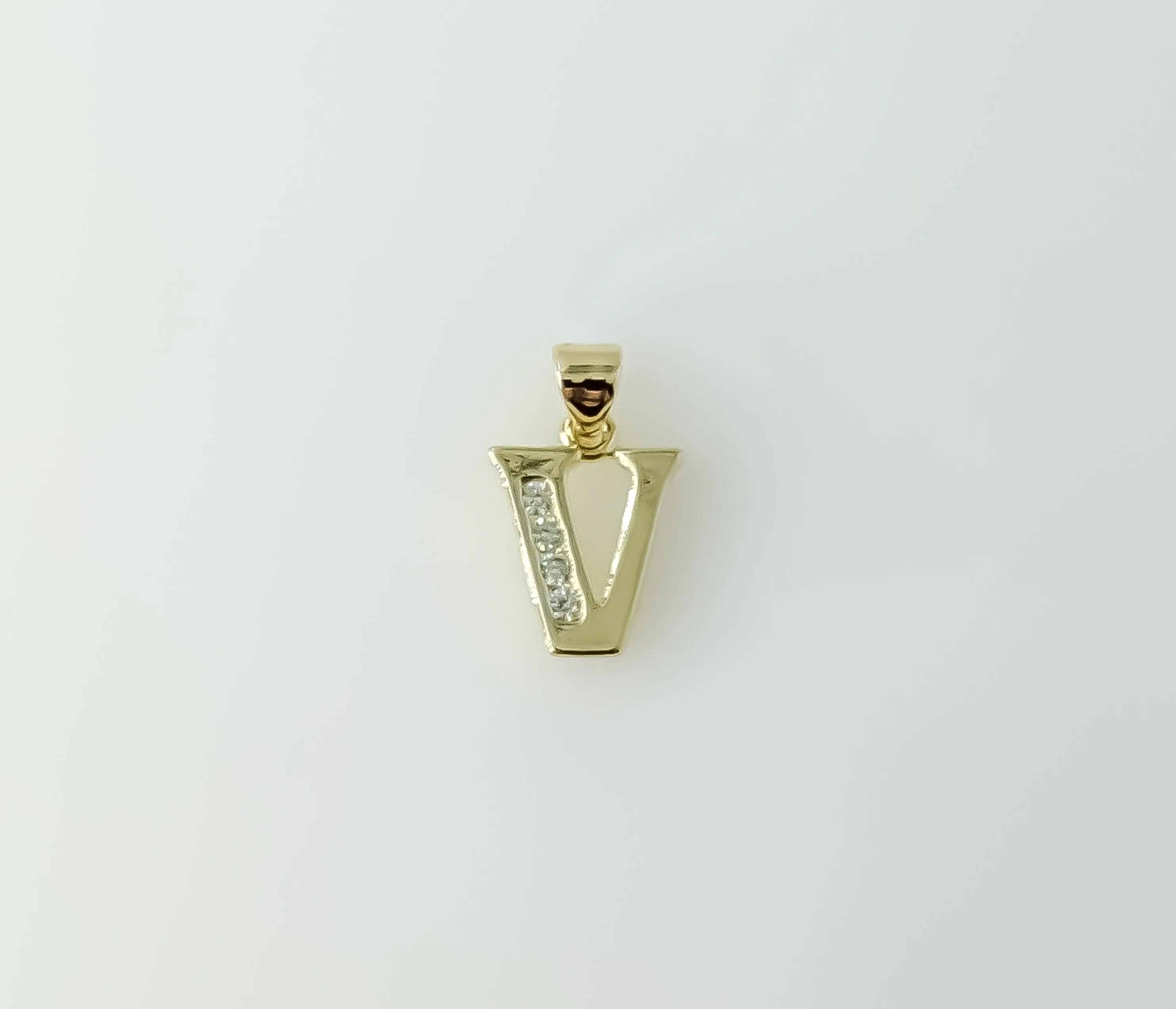 Plated Dainty Letter Initial "V" Pendant