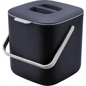 Sealed Countertop Kitchen Compost Bin, No Filter Required, 0.7Gal Indoor Compost Bucket with Lid and Handle (Gray)